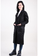 Women Coat Only Addison Life Quilt Mix Long Black